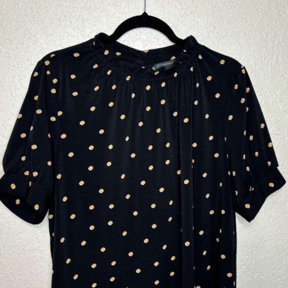 Adrianna Papell Black Gold Abstract Print Short Sleeve Top Women's Size … - Picture 3 of 11